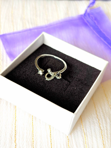 Silver infinity bow - bow, adjustable