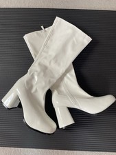 UK Size 7 - White Gogo Boots