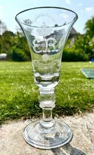 Rare Edward VIII Abdicated King 1936 Glass Coronation 9.5" Goblet + Silver Coin