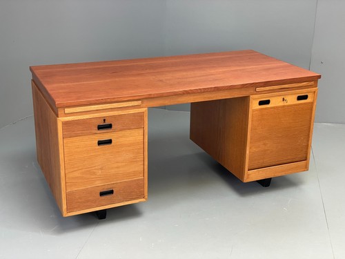 Vintage 1960s desk teak oak - vintage, &
