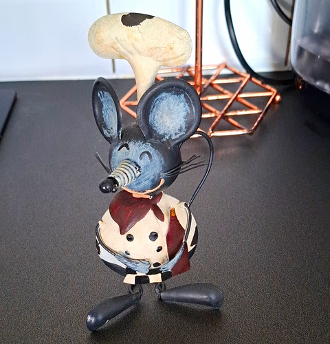 Metal mouse chef figurine - mouse,