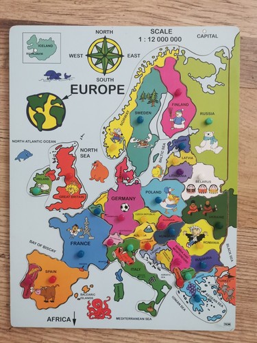 Wooden europe map puzzle - wooden,