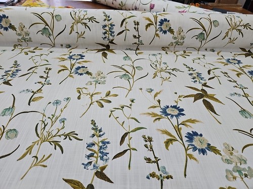 Botanical teal fabric - fabric, by