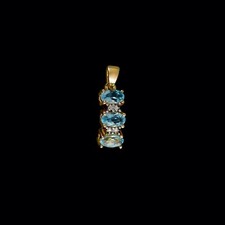 9ct Yellow Gold Blue Topaz &
