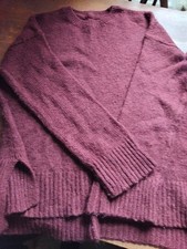 Burgundy Baggy Ladies Knitted Jumper Approx 10/12