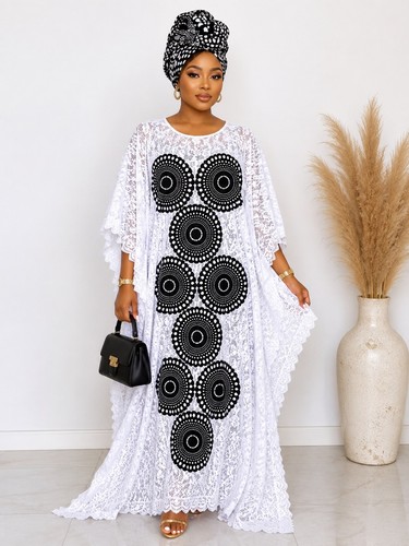 High quality white lace kaftan - high,