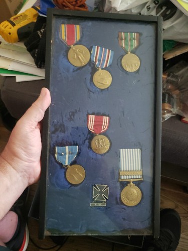 Antique military medals framed - military,