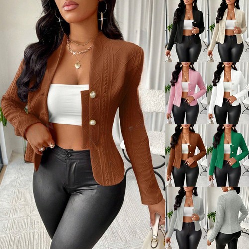Ladies long sleeves button - button, v