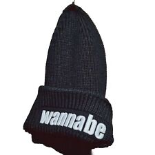  Victoria Victoria Beckham Black Merino Wool Blend Knitted Wannabe Hat.