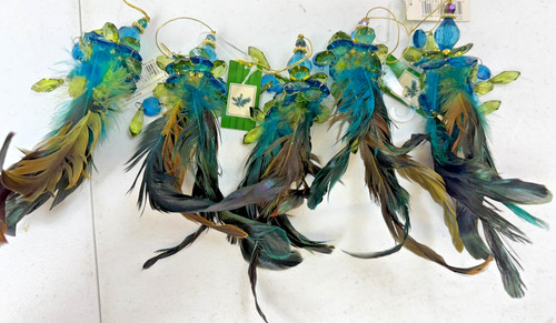 Green feather decorative birds - decorative,