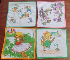 Vintage 70s Childrens Hankies