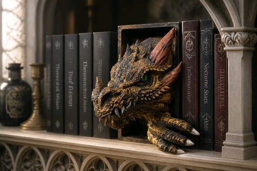 Dragon book nook bookend - dragon,