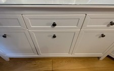 Noa & Nani White  Large  Sideboard with glass topper