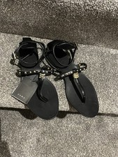 Zara Black Sandals with gold