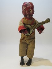 RARE EARLY 20TH CENT. GUNTHERMANN TIN PLATE CLOCKWORK BANJO PLAYING CLOWN C.1905