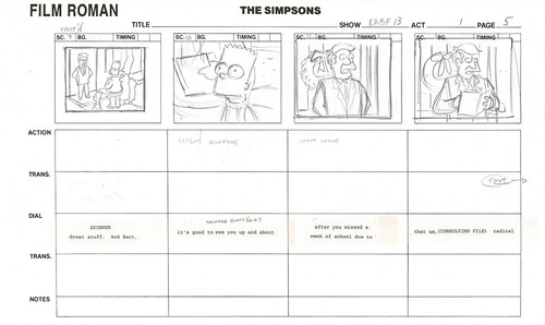 Simpsons homer bart - homer, storyboard