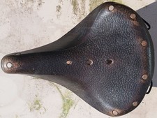Vintage leather bicycle saddle - leather,