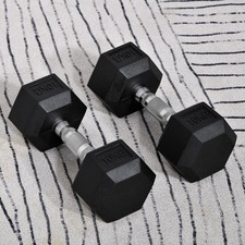 2x10kg rubber dumbbell - rubber,