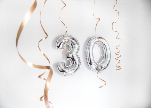 Silver foil balloons - silver, number