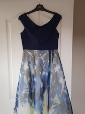 Stunning Coast summer Navy Blue Floral dress, with  two layered Petticoats