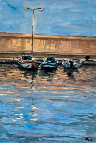 Original watercolor seascape - watercolor,