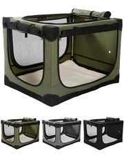 Collapsible Travel Dog Crate for Medium Large Dogs Chew-Proof Mesh 76x54x54cm