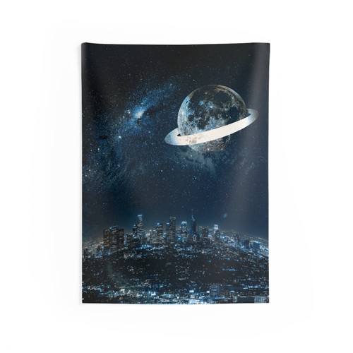 Starlight city art tapestry - city,