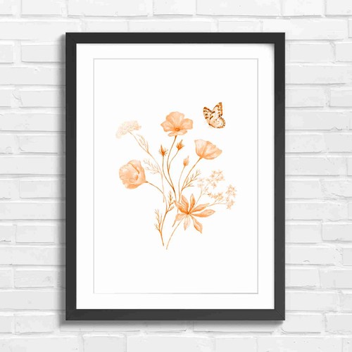 Delicate yellow poppy floral - delicate,