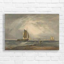 Coastal Sailing Vessels Canvas Print Large Picture Wall Art