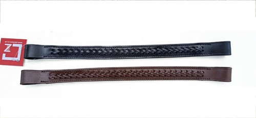 Leather plaited browband - leather,
