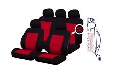 9 PCE Camden Red Lumbar Support Full Set of Seat Covers For Mazda 3, 323, 6, 626