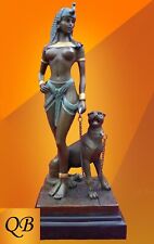 ART DECO BRONZE FIGURINE SCULPTURE STATUE EGYPTIAN CLEOPATRA HOT CAST NAKED LADY