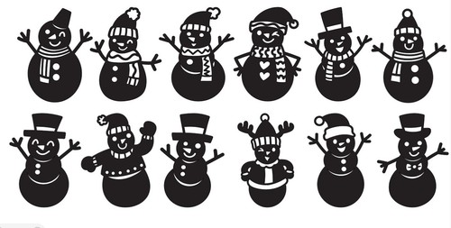 Christmas snowmen vinyl - 12,