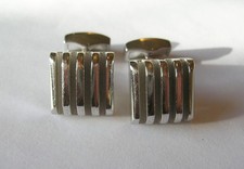 RT LONDON by TATEOSSIAN SIGNED CHUNKY RIDGED SQUARE CUFFLINKS - VGC