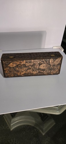 Antique pyrography flemish art - antique,