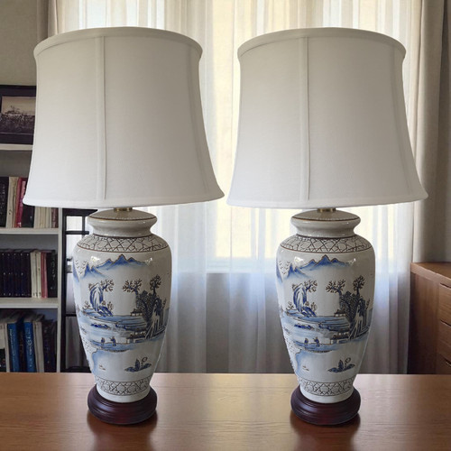 Pair chinese ceramic vase - pair,