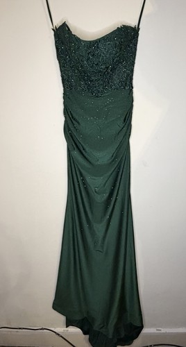 Emerald green embellished gown