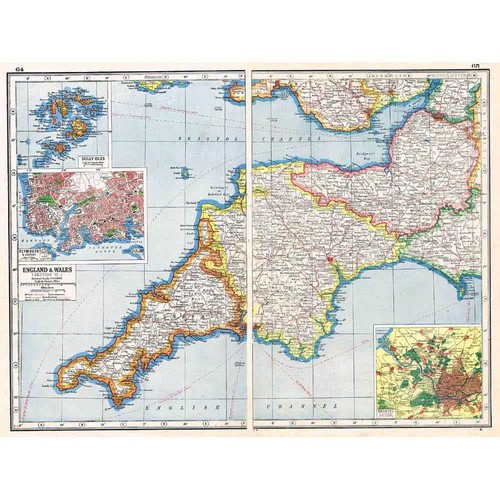 Antique map 1920 - antique, england