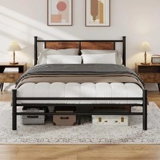Xinbedeu Bed Frame Rustic Wood