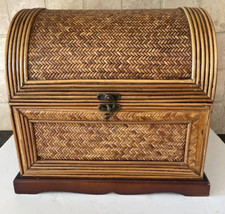Vintage Cane Rattan Wicker Box