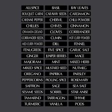 51 x Spice / Herb Storage / Demi Jar Labels Stickers Decals - 48mm x 10mm