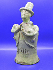 Green tin-glazed flagon figure
