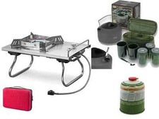 CARP FISHING STOVE + 1.1L Kettle + Set 3 Pots 2 Cups Tea + 1 GAS