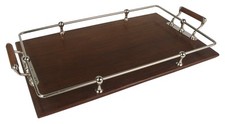 45cm wood nickel tray table - nickel,