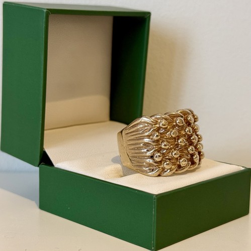9ct gold keeper ring - 5, row