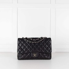 Chanel Jumbo Black Caviar Single Flap Bag