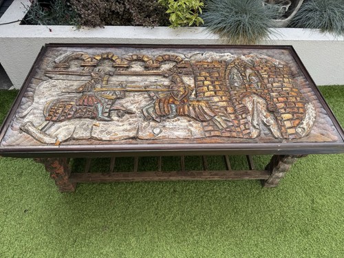 Carved dark wood outdoor - wood,