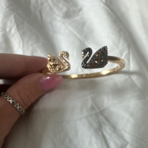 Swarovski gold tone swan - swarovski,