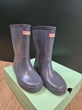 Grey HUNTER Wellies Kids UK 12