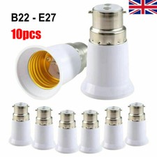 10Pcs BC B22 To ES E27 Bayonet Adaptor Edison Screw Light Bulb Converter Holder